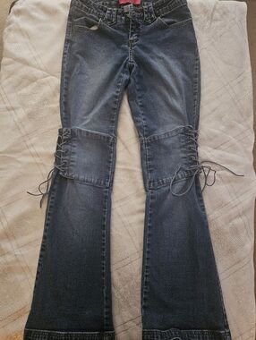 Vintage THALIA SODI Brand Low-Rise Skinny Flare Leg Jeans, Sz 3/4